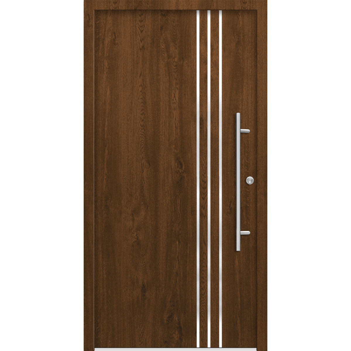 SplenDoor  Premium-Haustür Passivedoor Kalmar energiesparend nussbaum 100 x 210 cm rechts