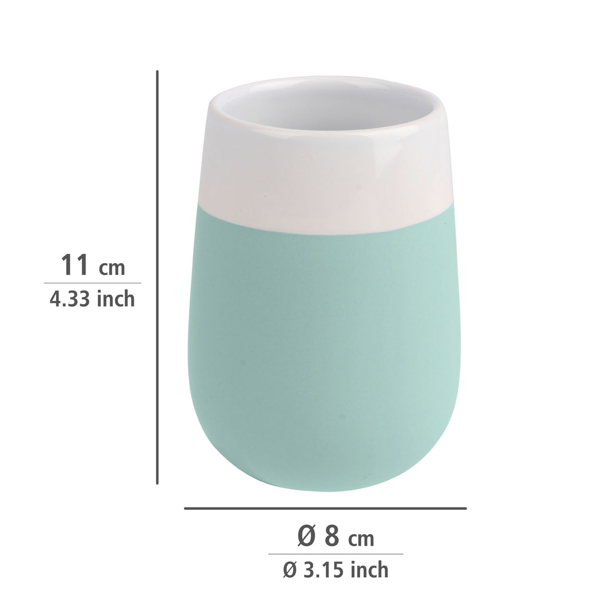 Wenko Zahnputzbecher Malta mint/weiß Bild 3