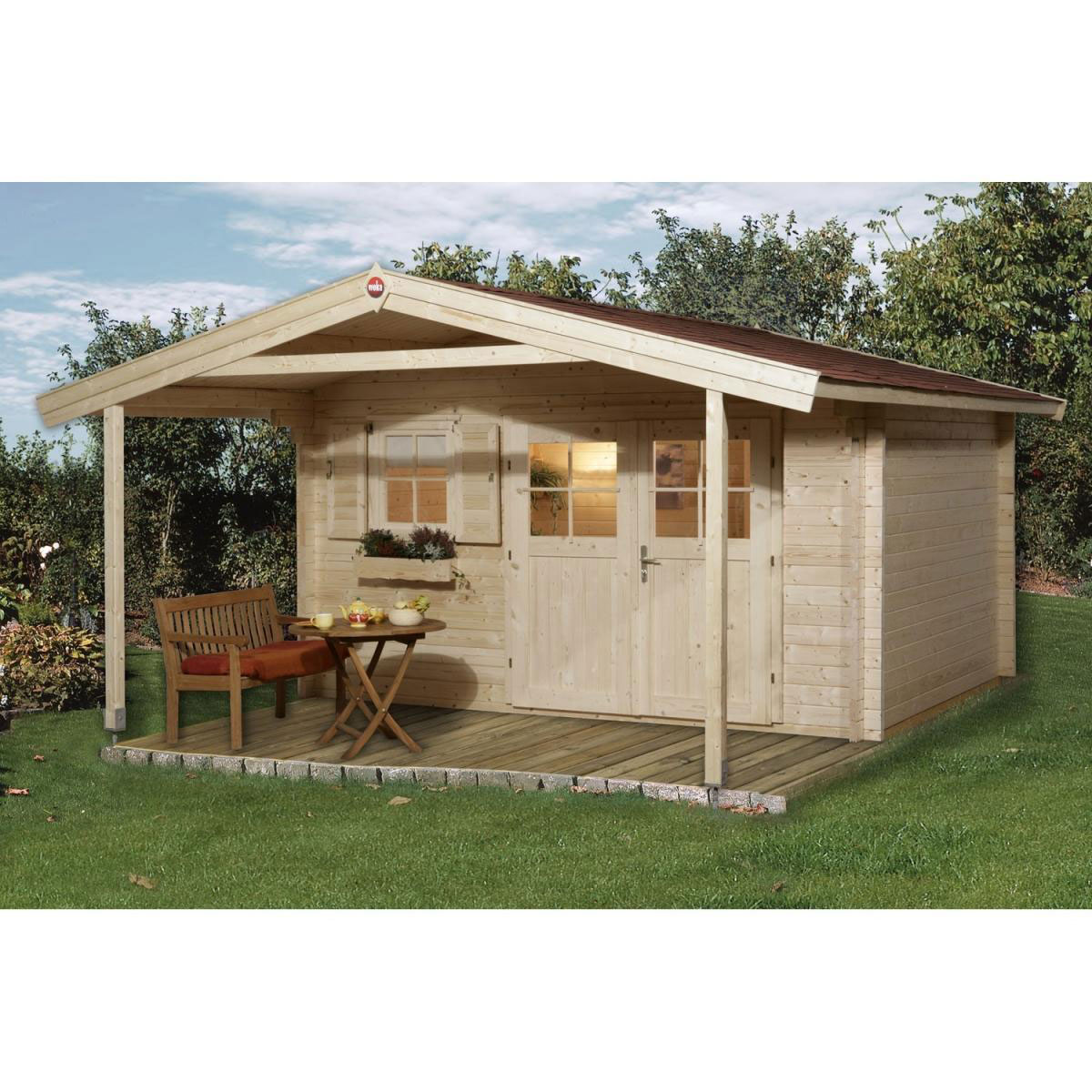 Weka Gartenhaus 136 A Größe 1/2 460 x 510 x 262 cm