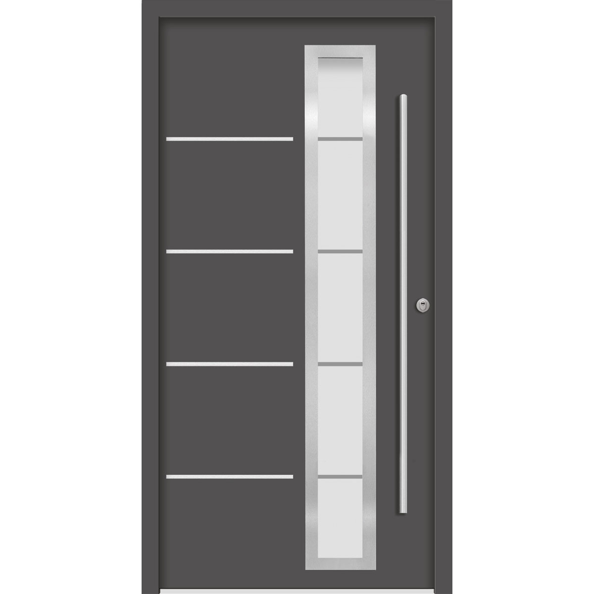 SplenDoor Premium-Haustür Passivedoor Uppsala RC2 energiesparend einbruchsicher anthrazit 100 x 210 cm rechts