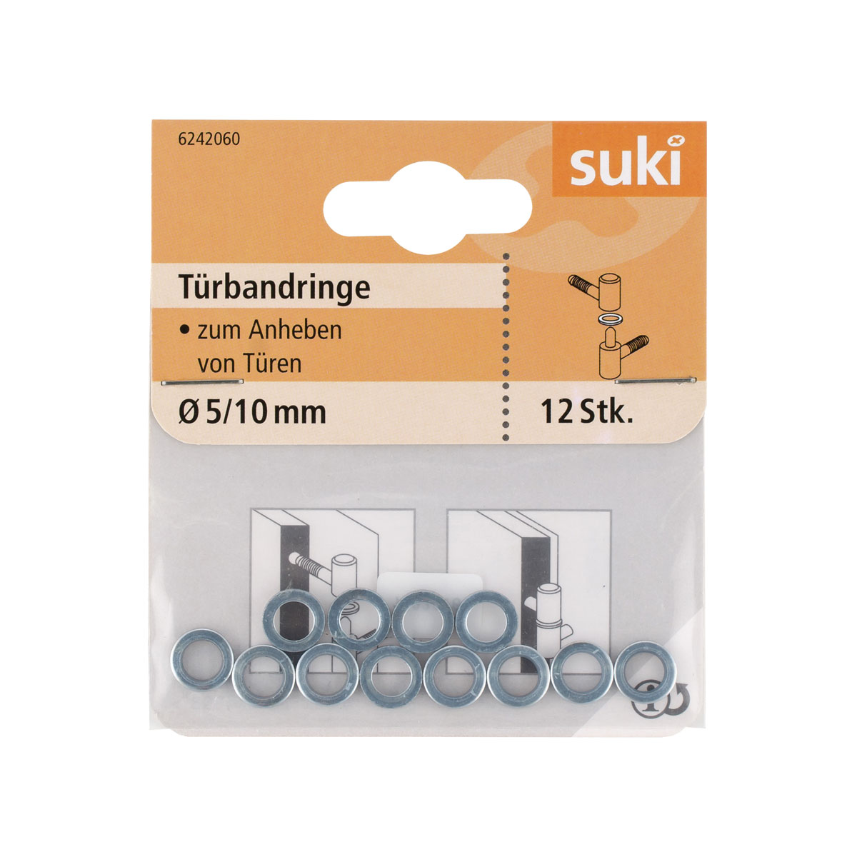 Suki Türbandring Stahl Durchmesser 5x Durchmesser 10 x 2 cm 12 Stück