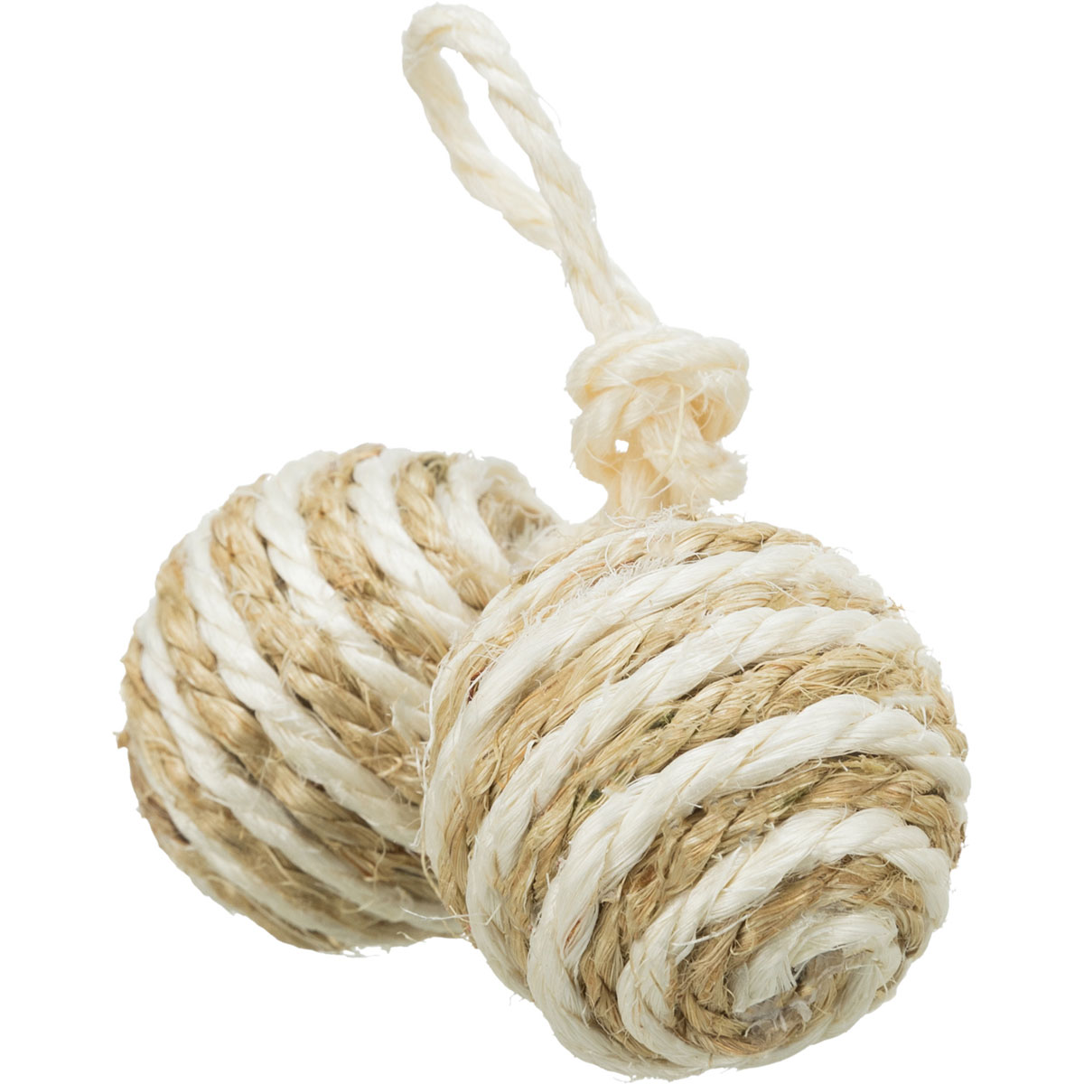 Trixie Cat 2 Bälle am Seil 4,5 cm Sisal