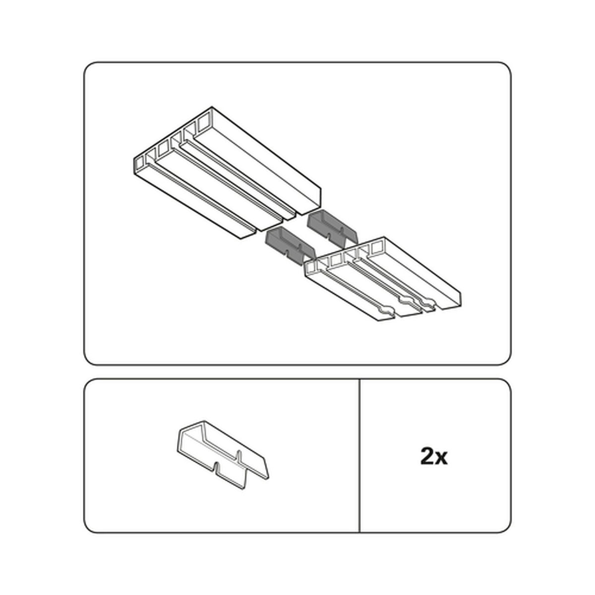 Gardinia Schienenverbinder 6 cm weiß Bild 2