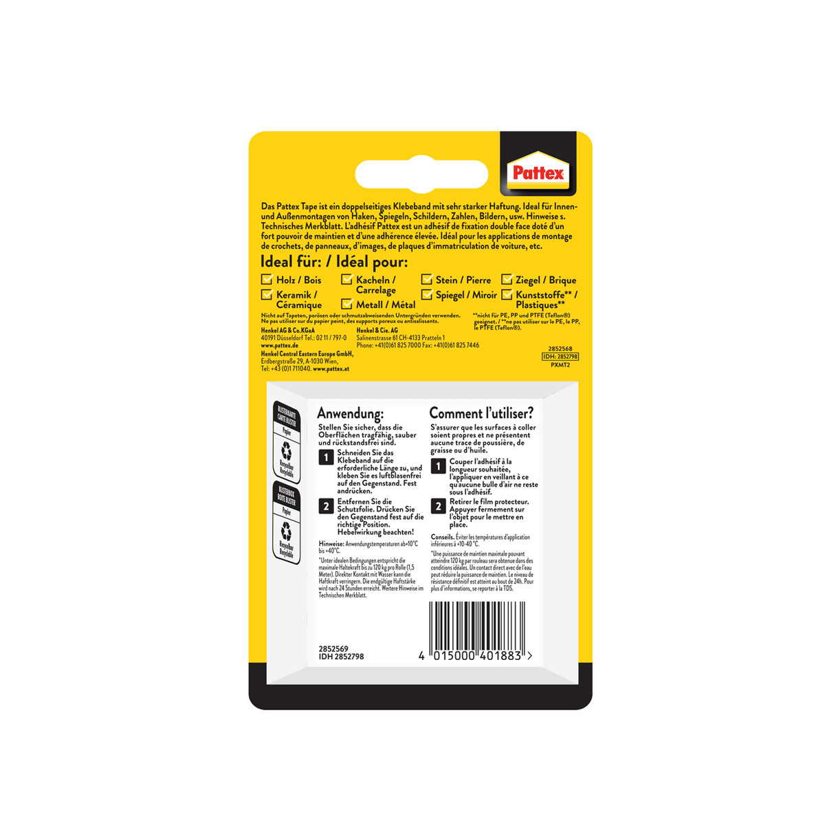 Pattex Klebeband Kleben statt Bohren 19 mm x 1,5 m Bild 3