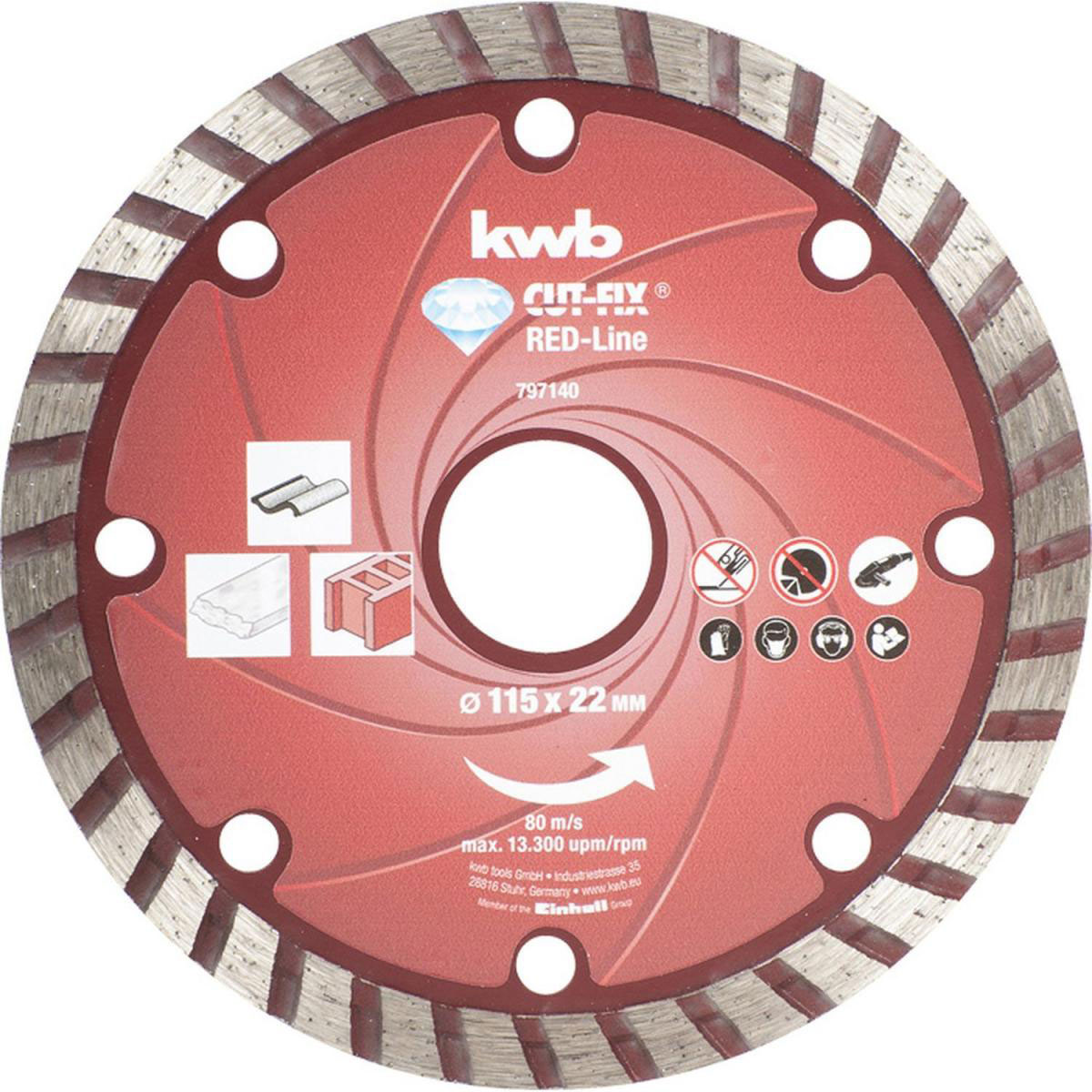 kwb Trennscheiben Cut-Fix Red-Line Diamant Durchmesser 115 mm