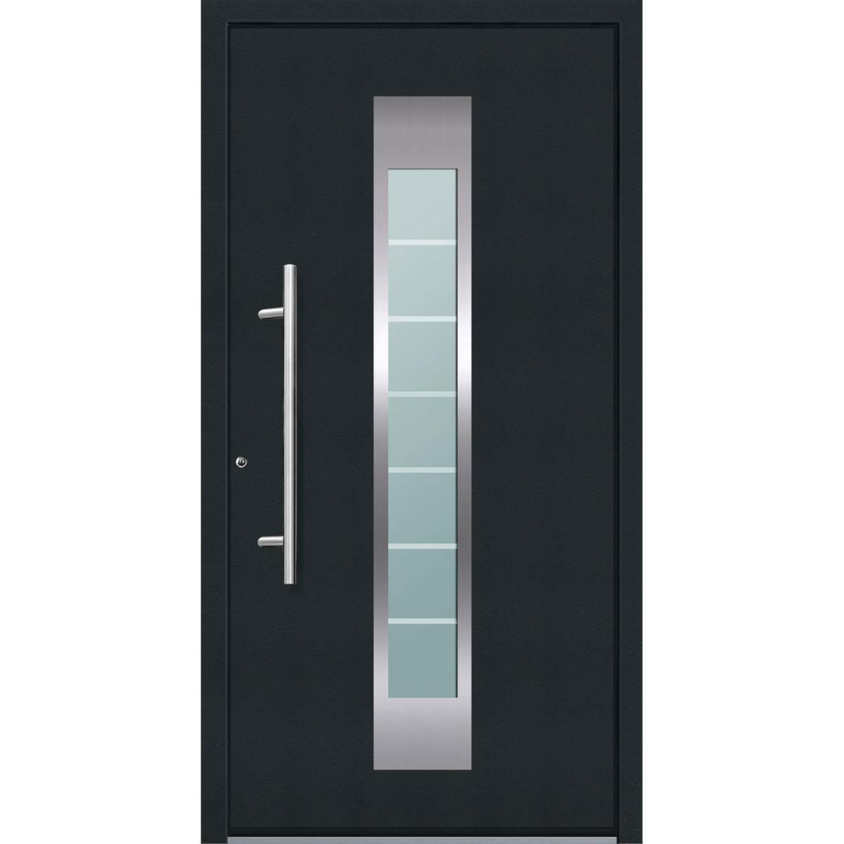 Aluminium Sicherheits-Haustür Florenz Superior 60 mm anthrazit 100 x 210 cm Anschlag links inkl Griffset