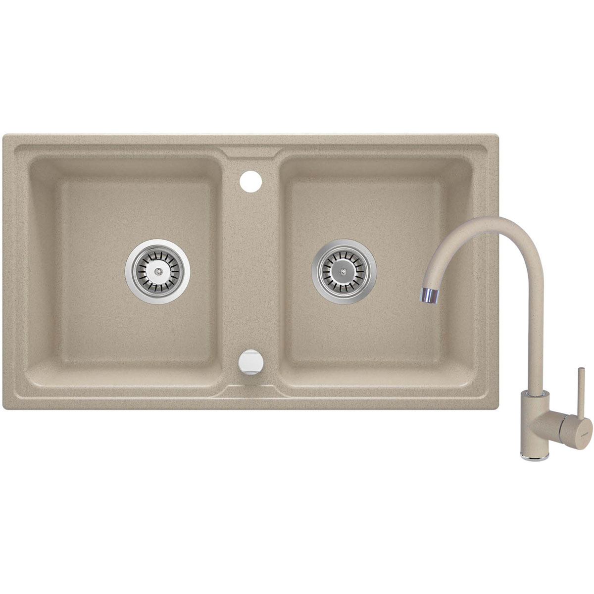 deante  Granitspülen-Set ZORBA mit Armatur sand