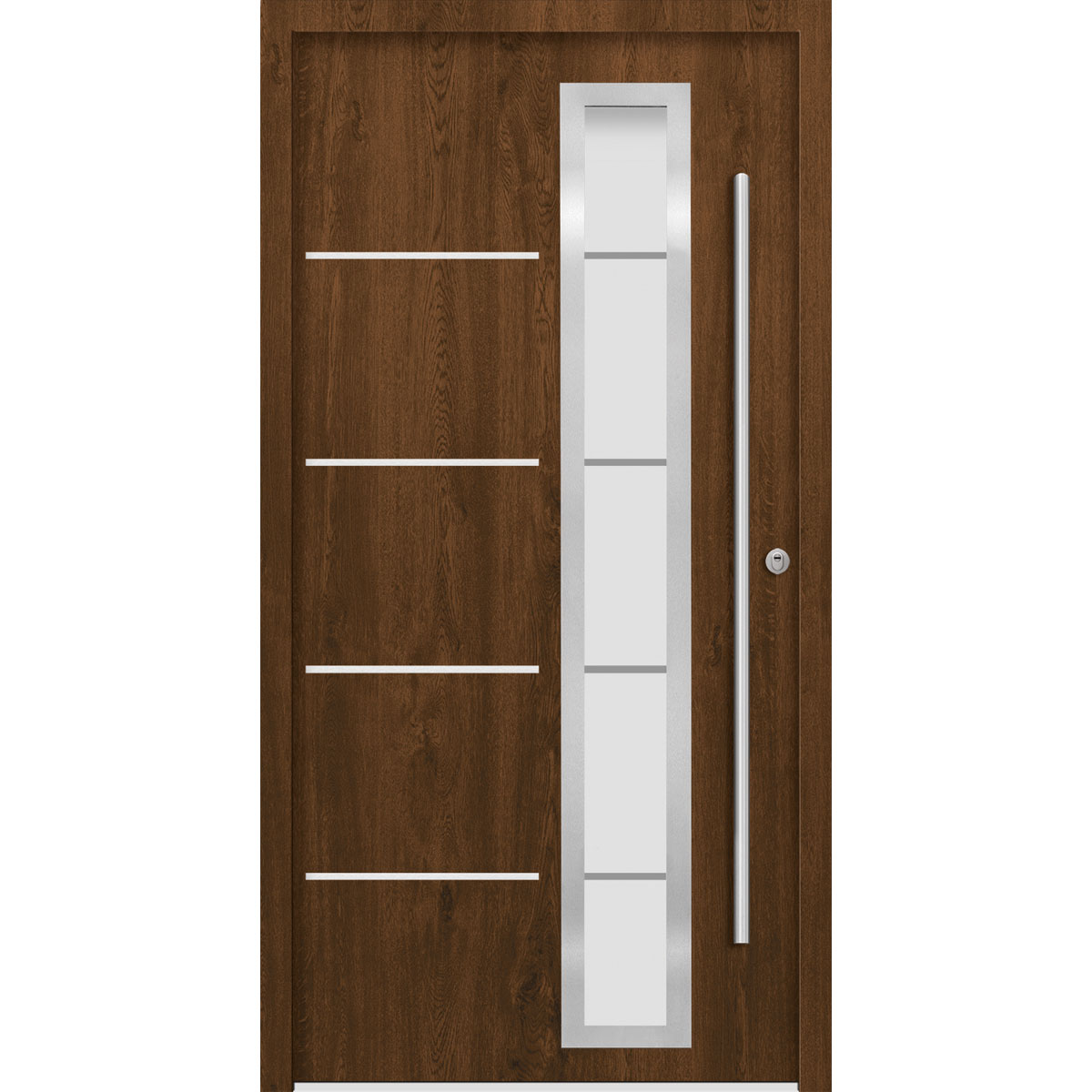SplenDoor Premium-Haustür Passivedoor Uppsala RC2 energiesparend einbruchsicher nussbaum 100 x 200 cm rechts