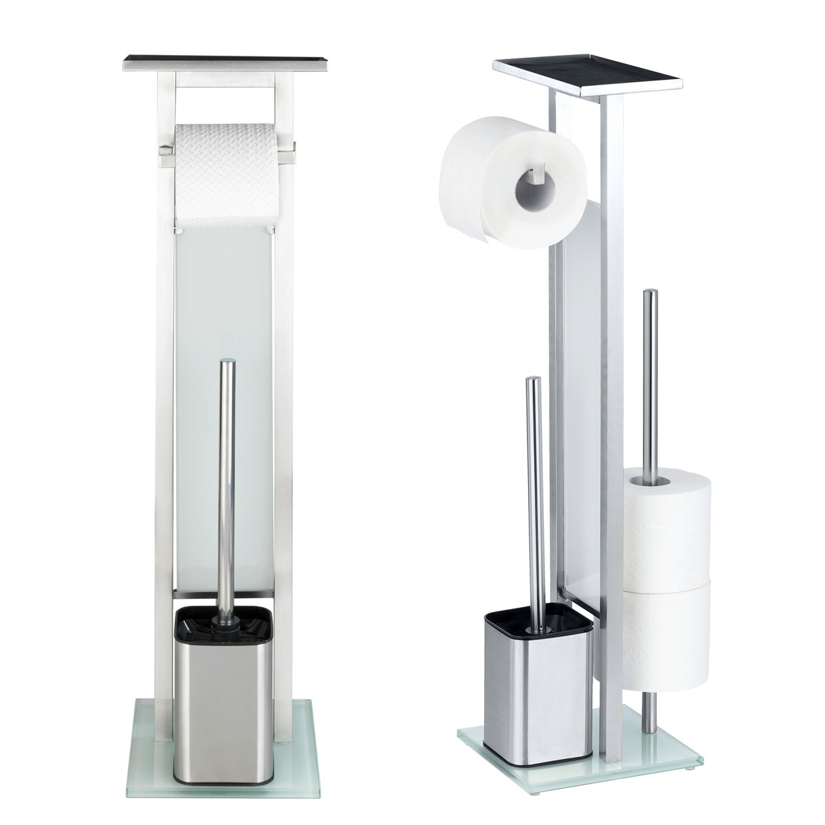 Wenko  Stand WC-Garnitur Debar mit Ablage Edelstahl rostfrei Bild 2