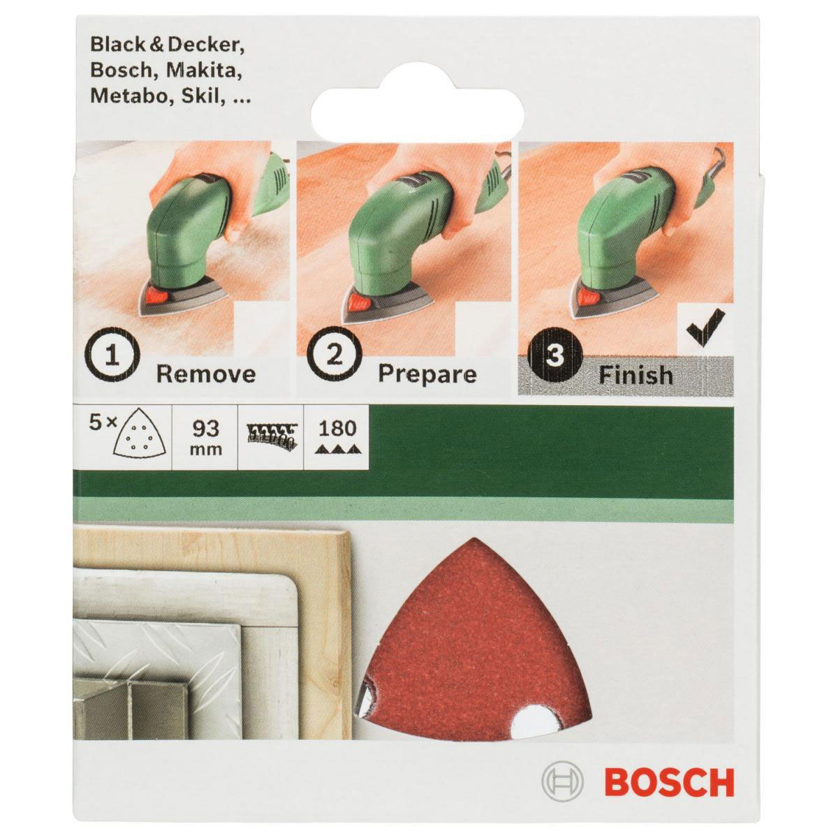 Bosch  DIY Deltablatt 9,3 cm G180 Klett 5 Stück Bild 2