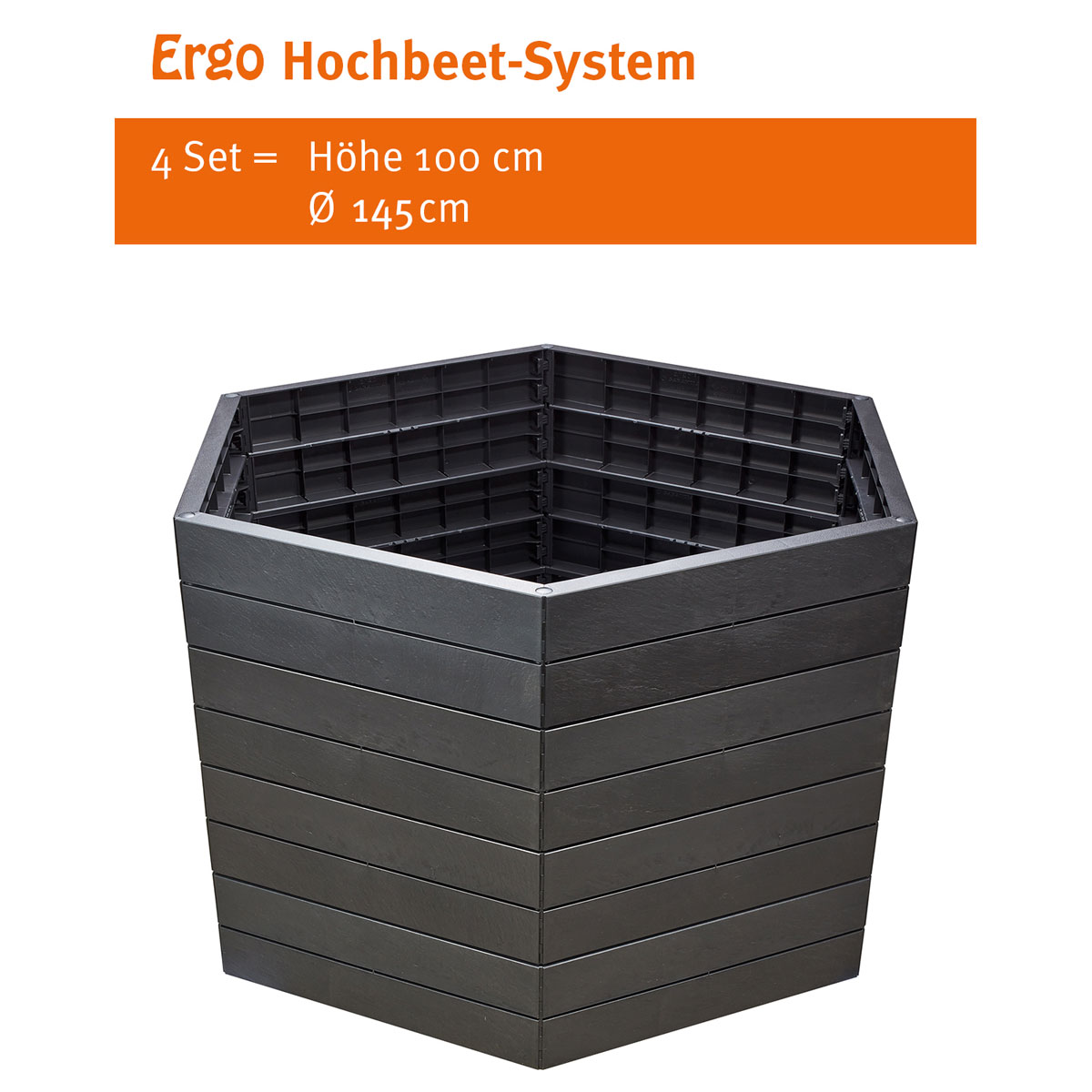 Garantia Hochbeet-System ERGO XL 6 Paneele inkl Verbinder stone Bild 4