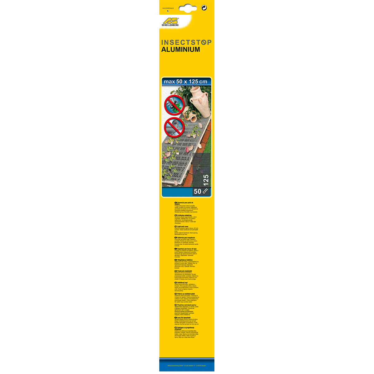 Schellenberg Lichtschacht-Gitter Sauberer Lichtschacht Aluminium 50 x 125 cm