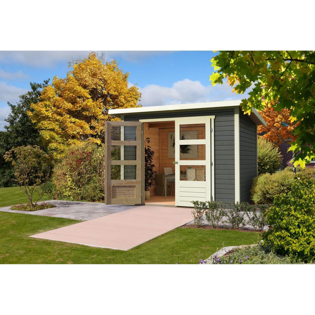 Karibu Gartenhaus Stockach 4 terragrau Bild 3