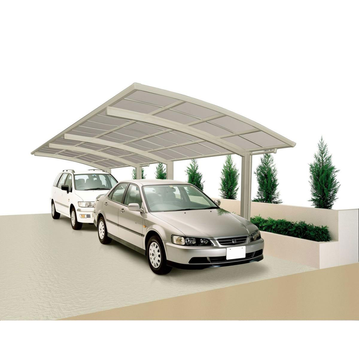 Ximax Carport Alu Portoforte 110 Tandem Edelstahl-Look