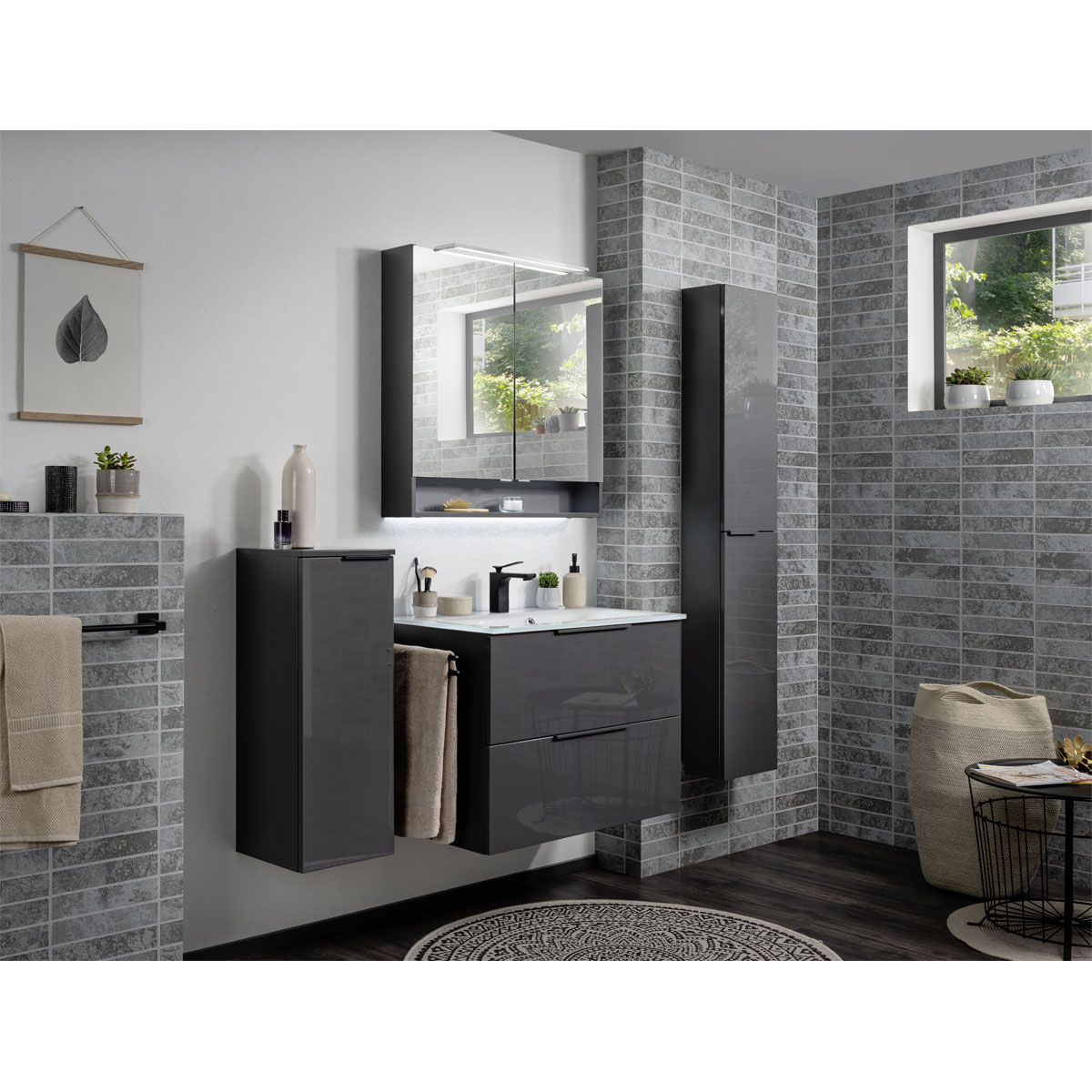 Fackelmann  Waschtischunterschrank LUNA 800 x 602 x 488 mm anthrazit Bild 8