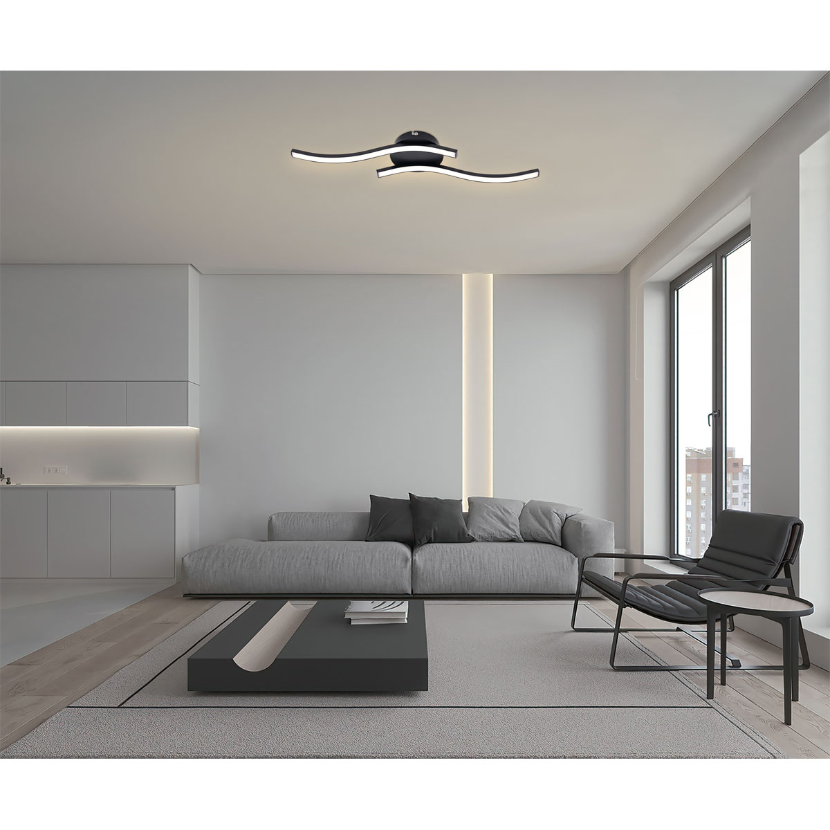 Flector LED-Deckenleuchte Wave 56 x 12 x 4 cm Bild 2