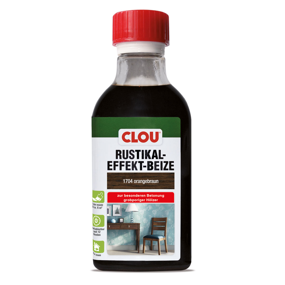 Clou Rustikaleffekt-Beize Orangebraun 0,25 L