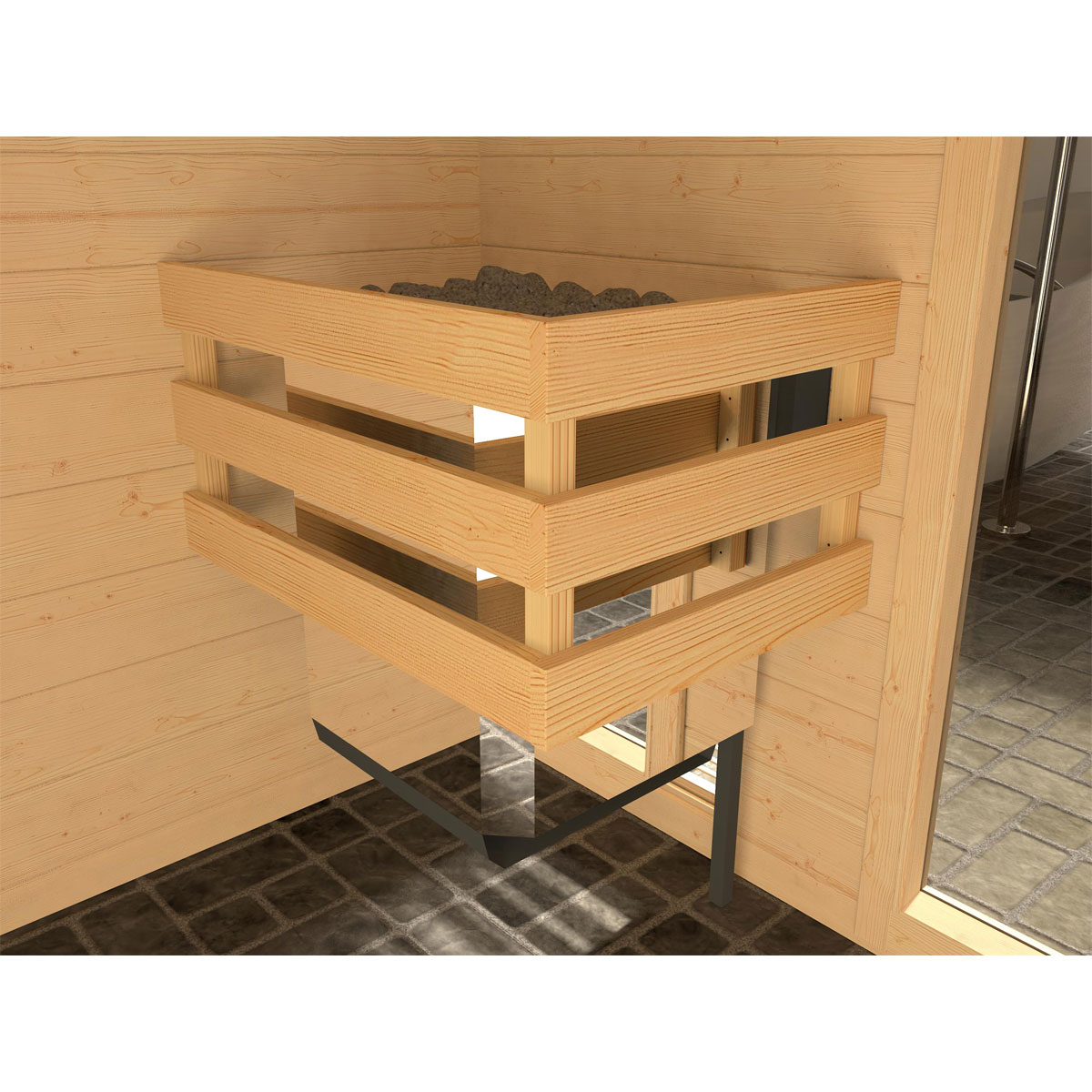 Weka  Massivholz-Sauna Valida Größe 1 Sparset 4,5 kW Bio S Glastuer Bild 6