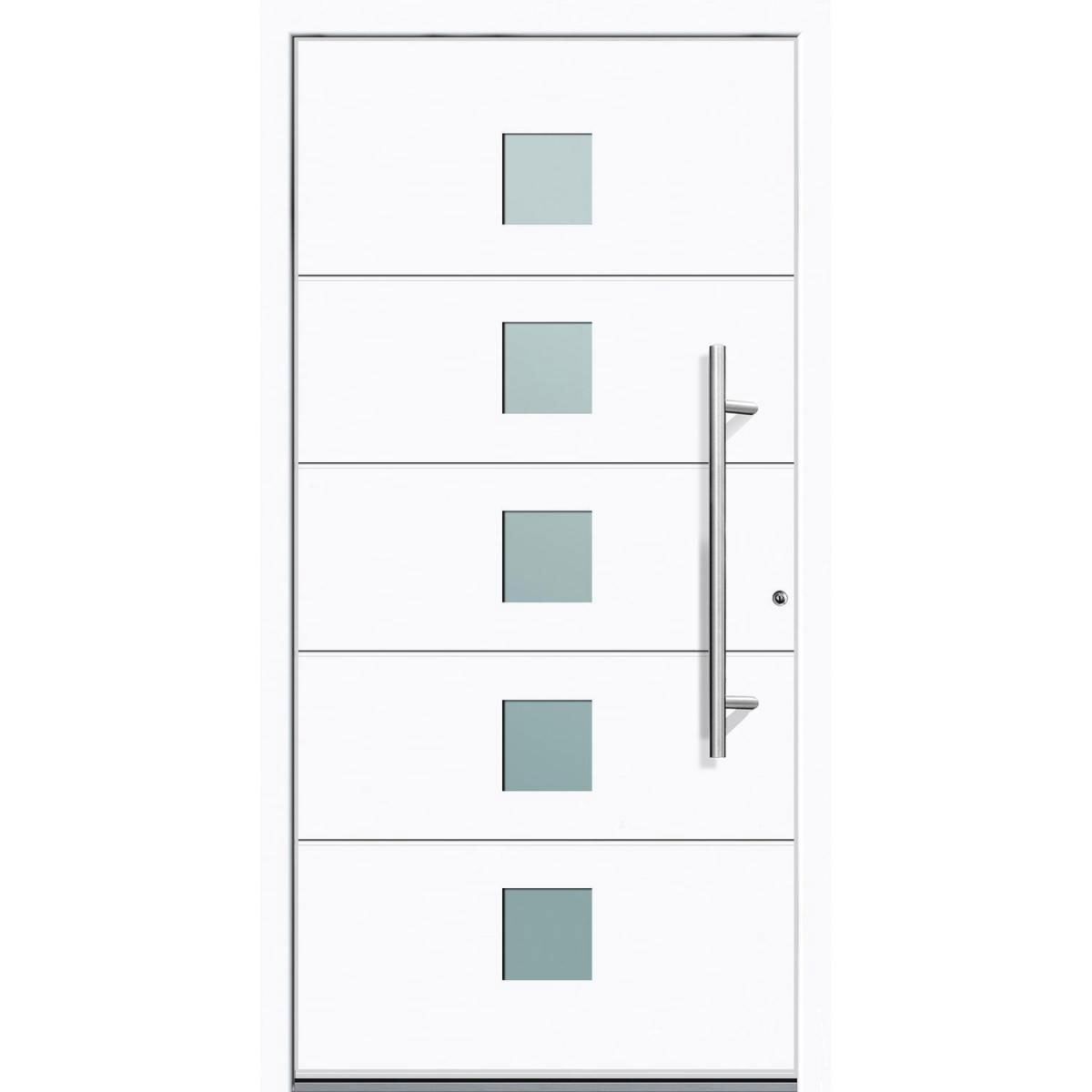 Aluminium Sicherheits-Haustür Tarent Exklusiv 75 mm weiß 100 x 210 cm Anschlag rechts inkl Griffset