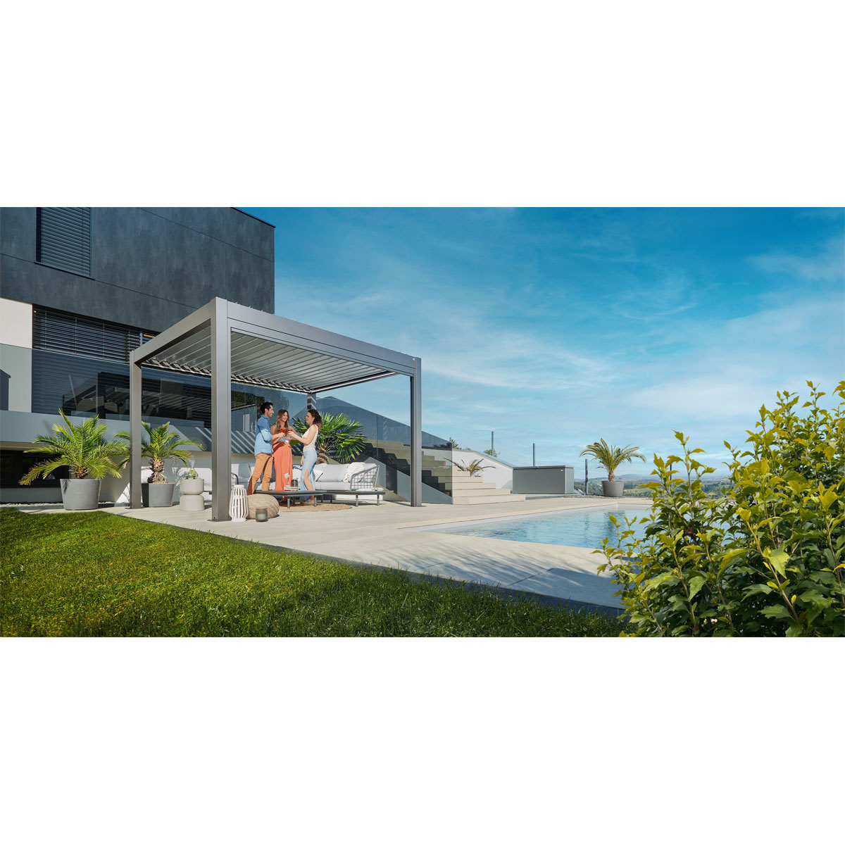 Biohort Pergola Gr. 4 x 3 quarzgrau-metallic Bild 2