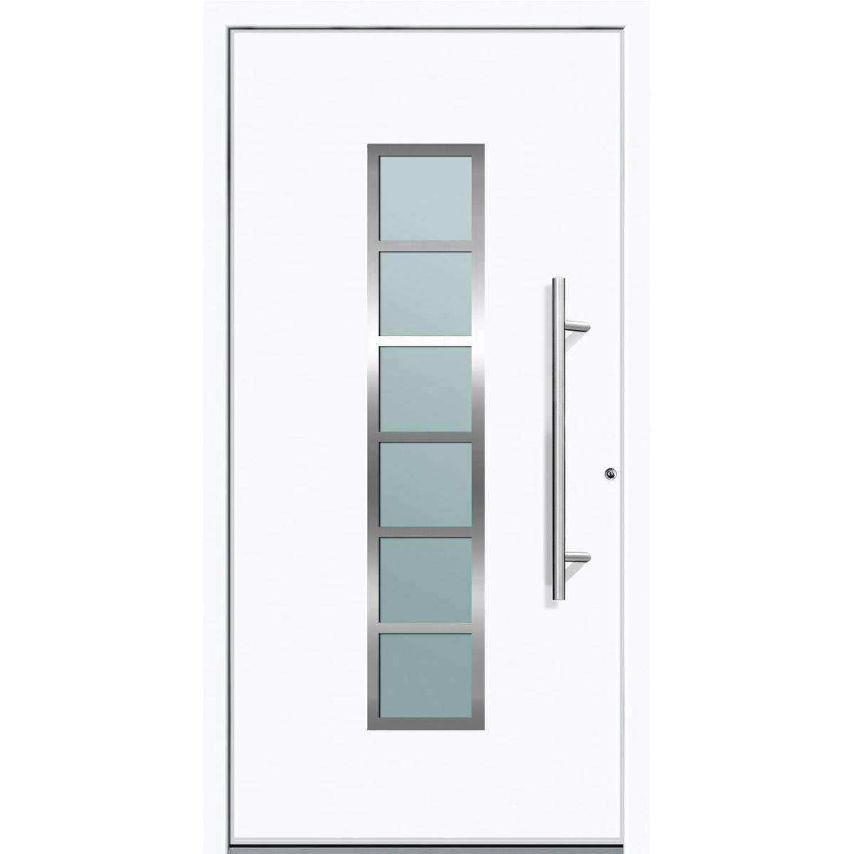 Aluminium Sicherheits-Haustür Trient Superior 60 mm weiß 100 x 210 cm Anschlag rechts inkl Griffset