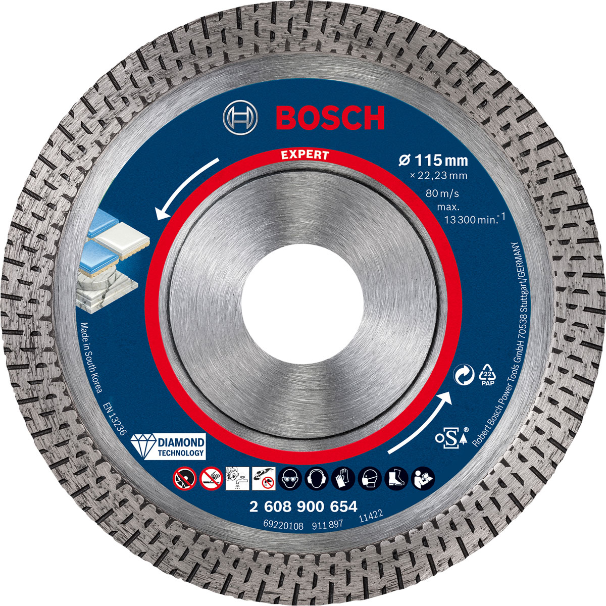 Bosch Professional Expert HardCeramic Diamanttrennscheiben 115 x 22,23 x 1,4 x 10 mm