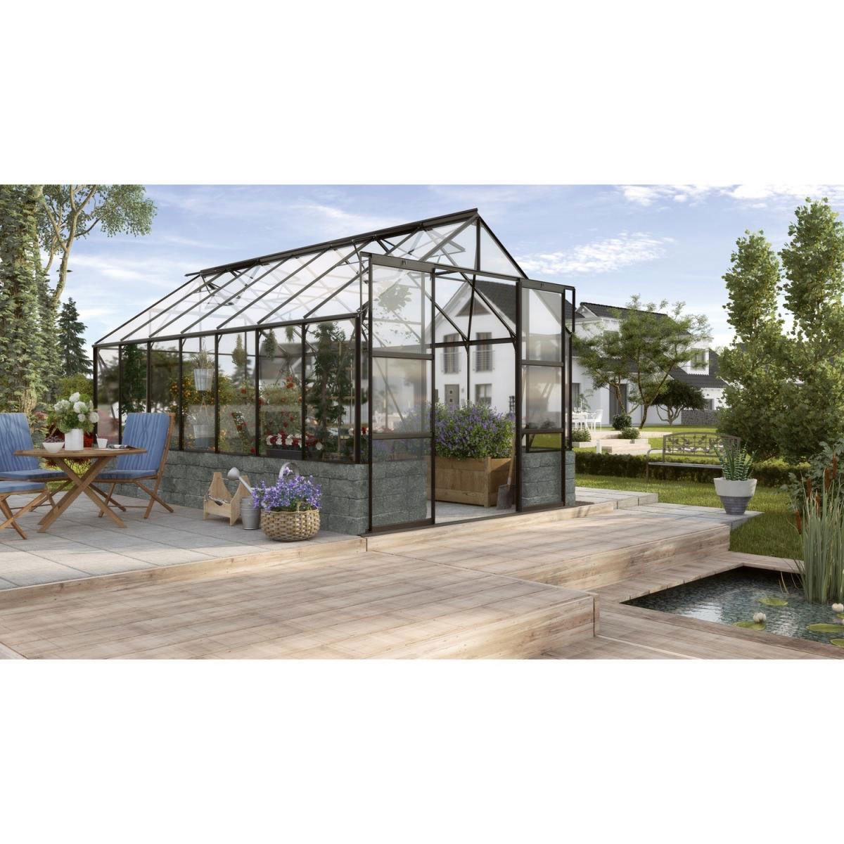Vitavia Gewächshaus Cassandra 11,5m² 3 mm schwarz-schwarz Vitavia Gewächshaus Cassandra 11,5m² 3 mm schwarz-schwarz