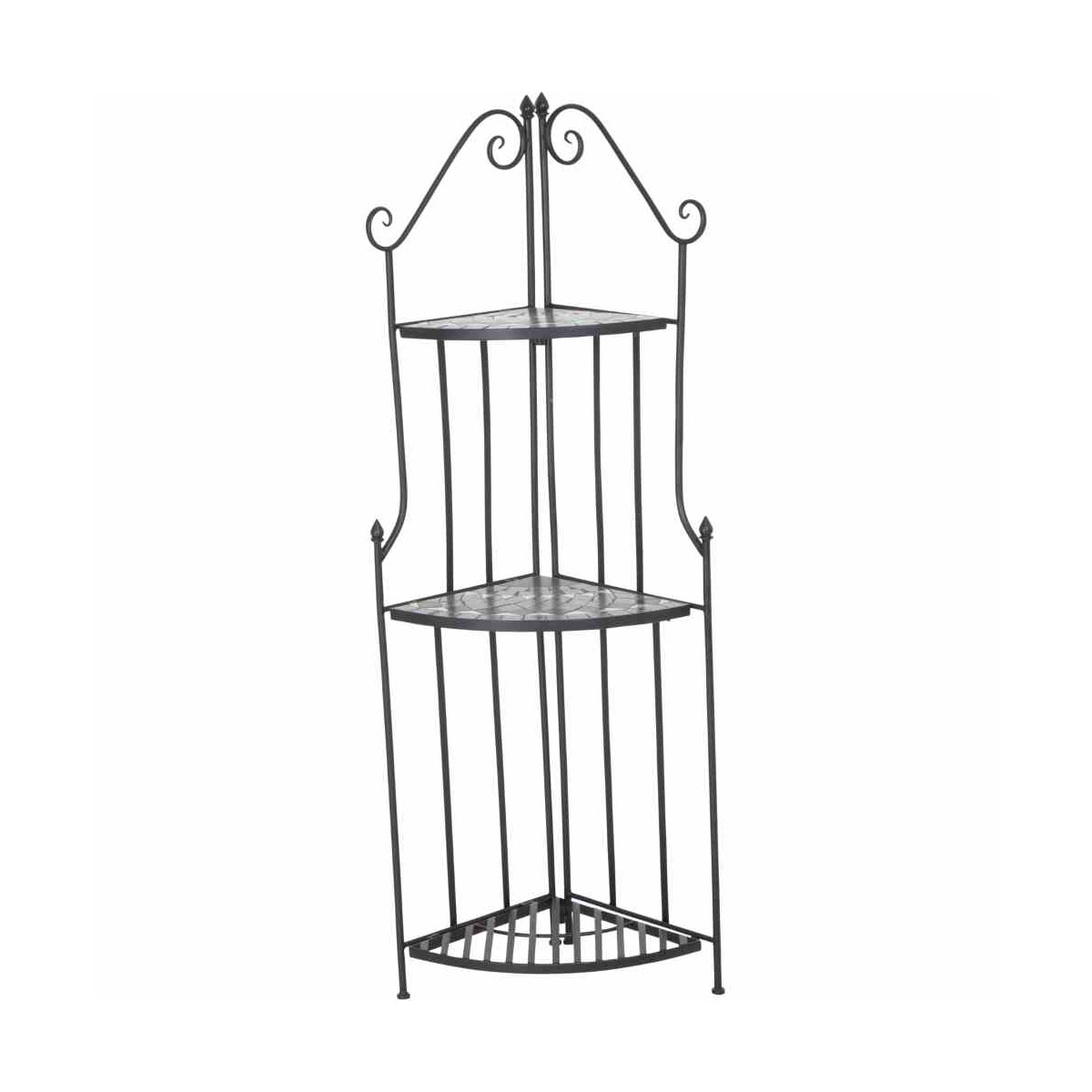 Siena Garden Eckregal Como 36 x 36 x 141,5 cm matt schwarz/mosaikoptik