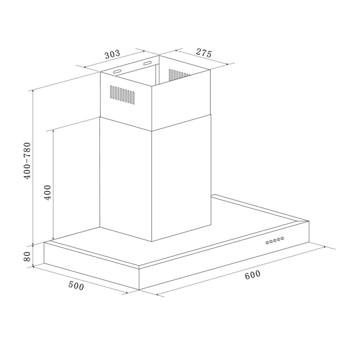 Respekta Blockhaube CH 22098IXB silber 60 cm Bild 2