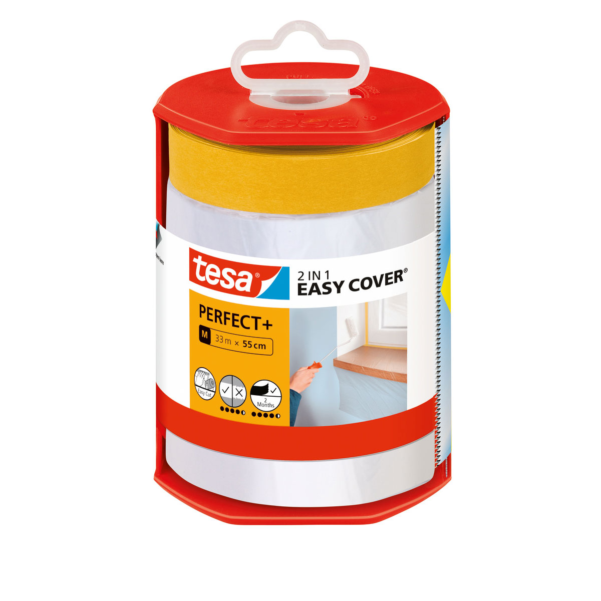 Tesa  Malerband Easy Cover Perfect+ Spender und Refill 33m x 55cm