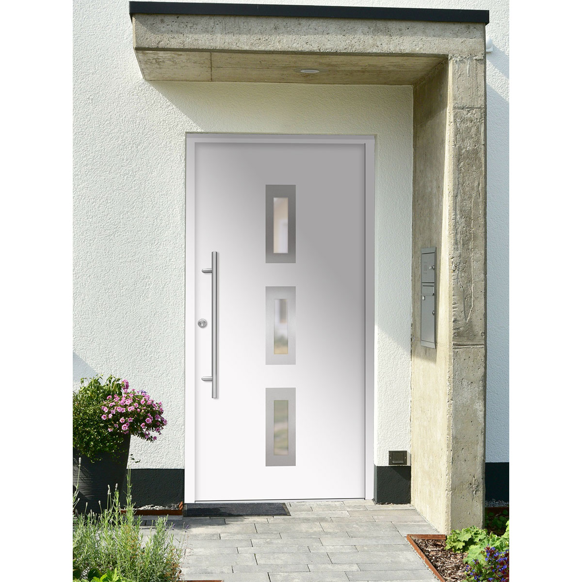 SplenDoor  Premium-Haustür Passivedoor Aalborg energiesparend weiss 110 x 210 cm links Bild 2
