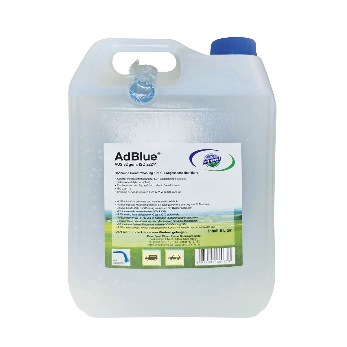AdBlue 100 Liter (5 x 20 Liter) Einfüllschlauch Ad Blue Harnstofflösung  ISO22241
