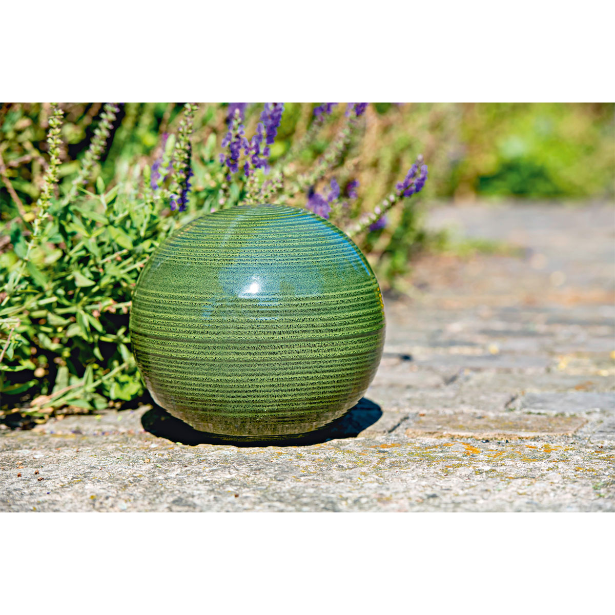 Haveson Dekokugel Feine Rille Durchmesser 15 cm grün