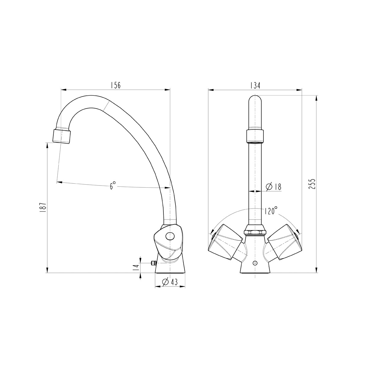 Zweiknopfarmatur QMIX 12 chrom Bild 3