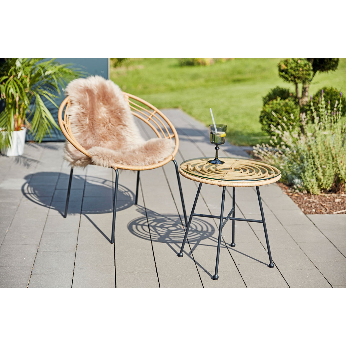 Haveson Beistelltisch Bali schwarz-braun-meliert Bild 4