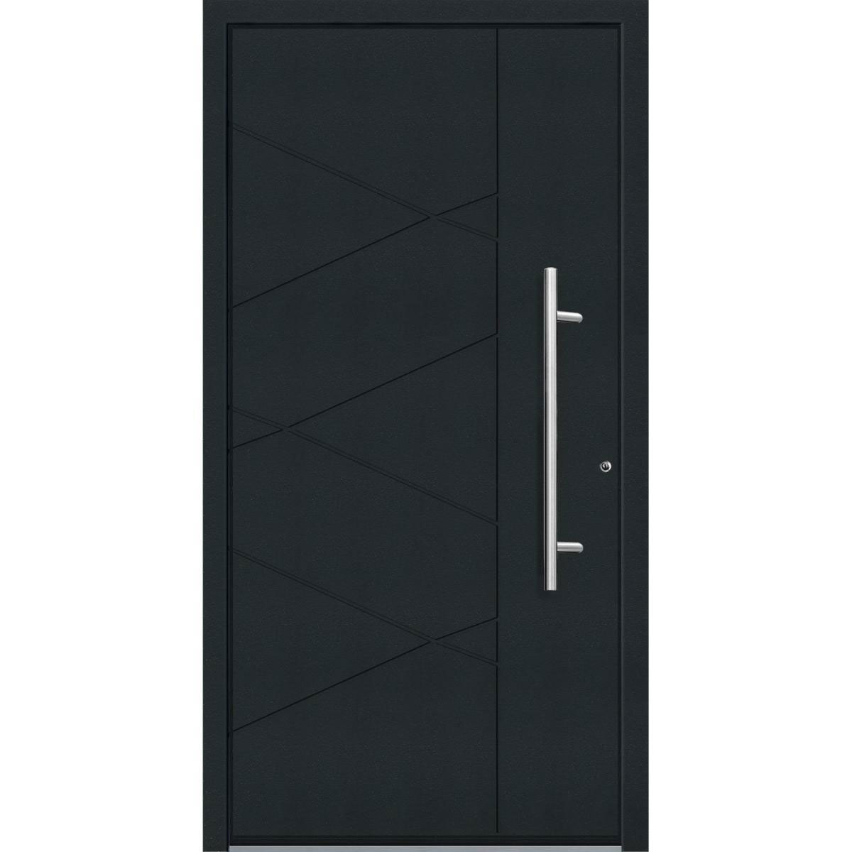 Aluminium Sicherheits-Haustür Foggia Superior 60 mm anthrazit 100 x 210 cm Anschlag rechts inkl Griffset