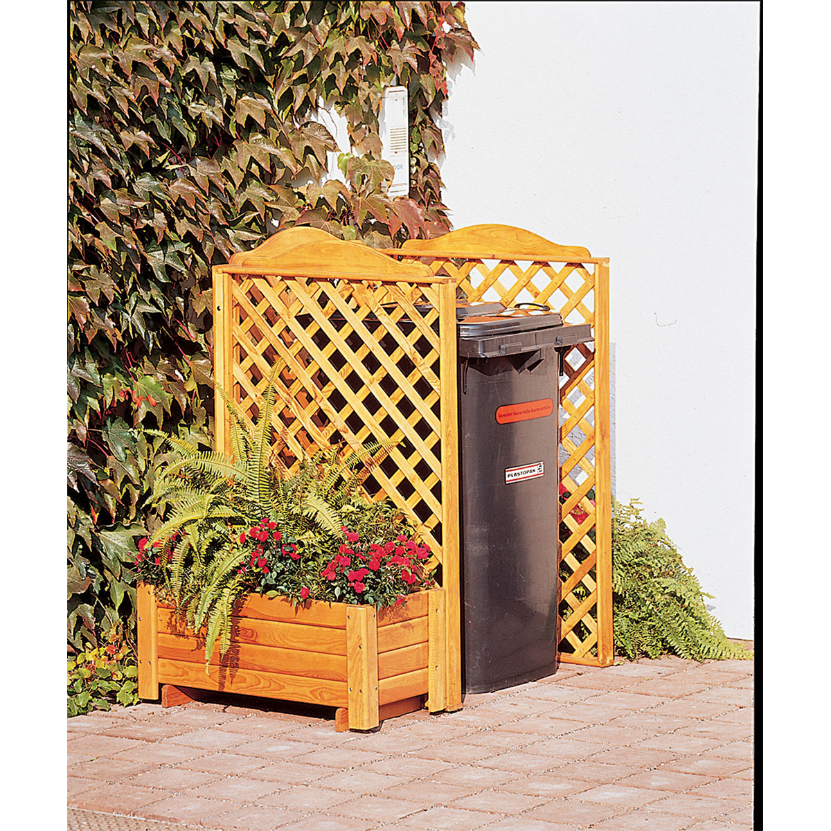Promadino Mülltonnenspaliersystem Rex und Pflanzkasten