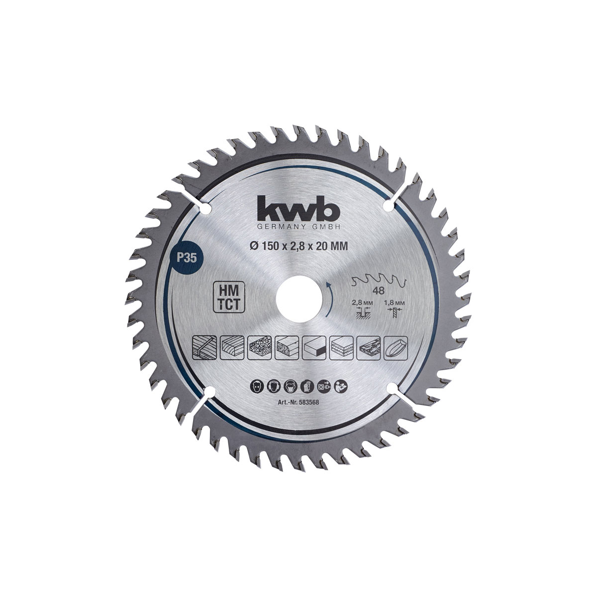 kwb  Präzisions-Kreissägeblätter für Handkreissägen Durchmesser 150x20 mm