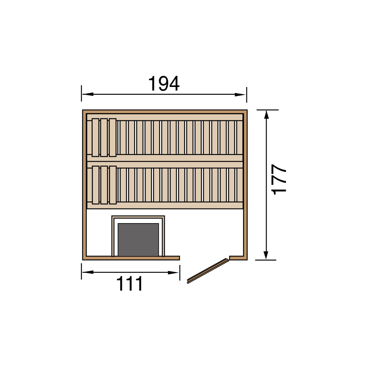 Weka  Elementsauna Halmstad Größe 1 Sparset 7,5 kW Bio S Massivholztuer Bild 3
