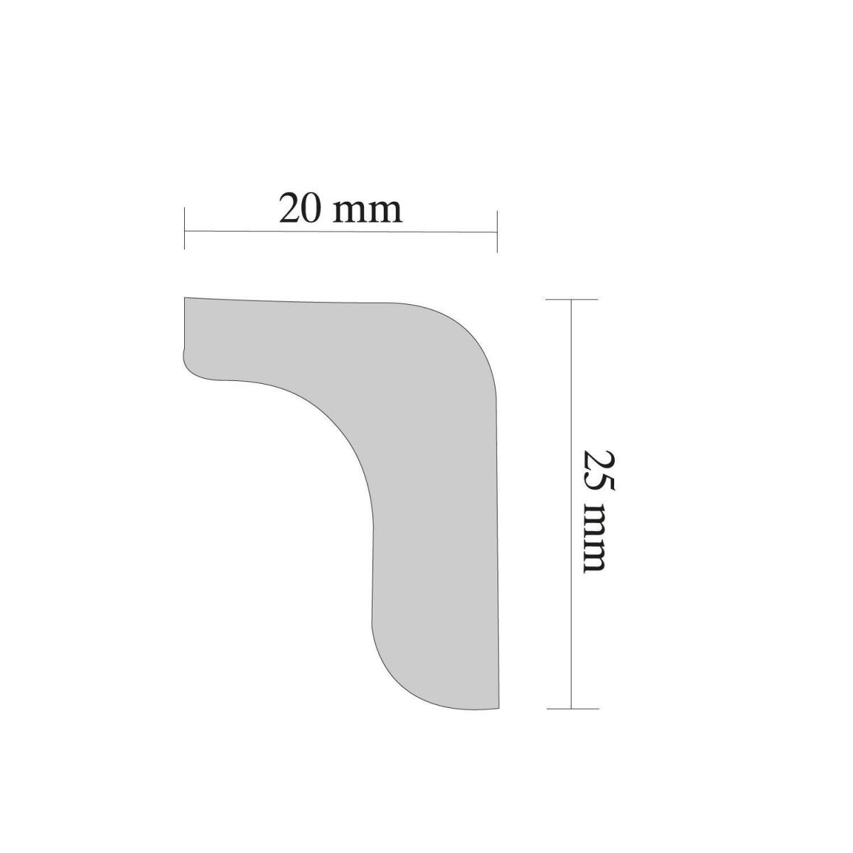 Zierleiste L 25 2,0 m weiß Bild 2