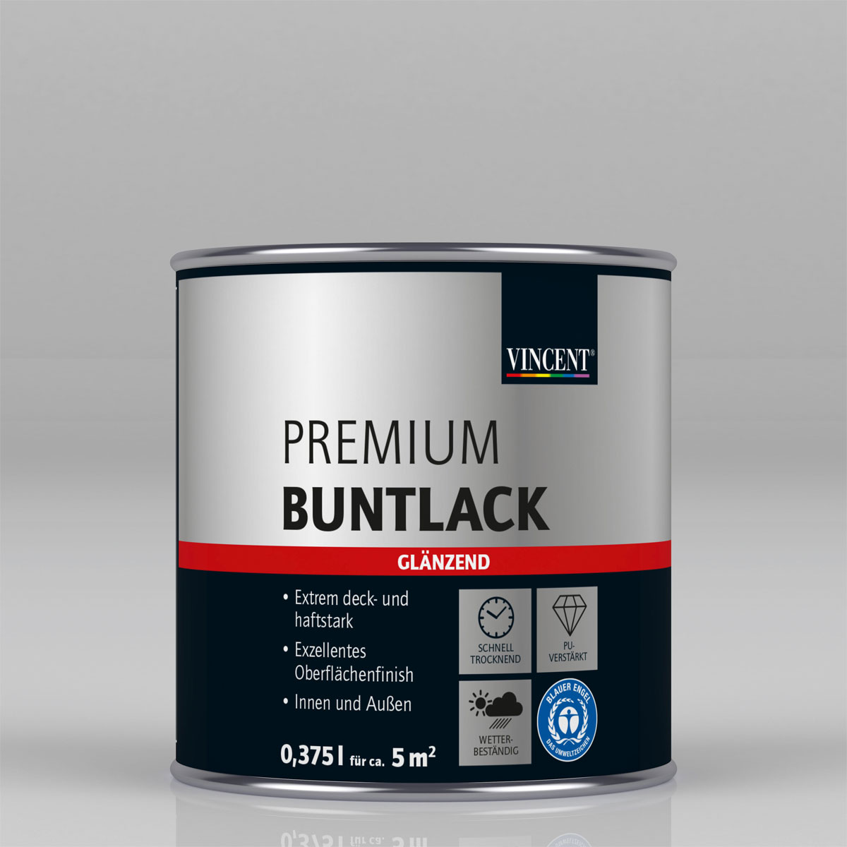 Vincent Premium Buntlack silber metallic glänzend 375 ml Vincent Premium Buntlack silber metallic glänzend 375 ml