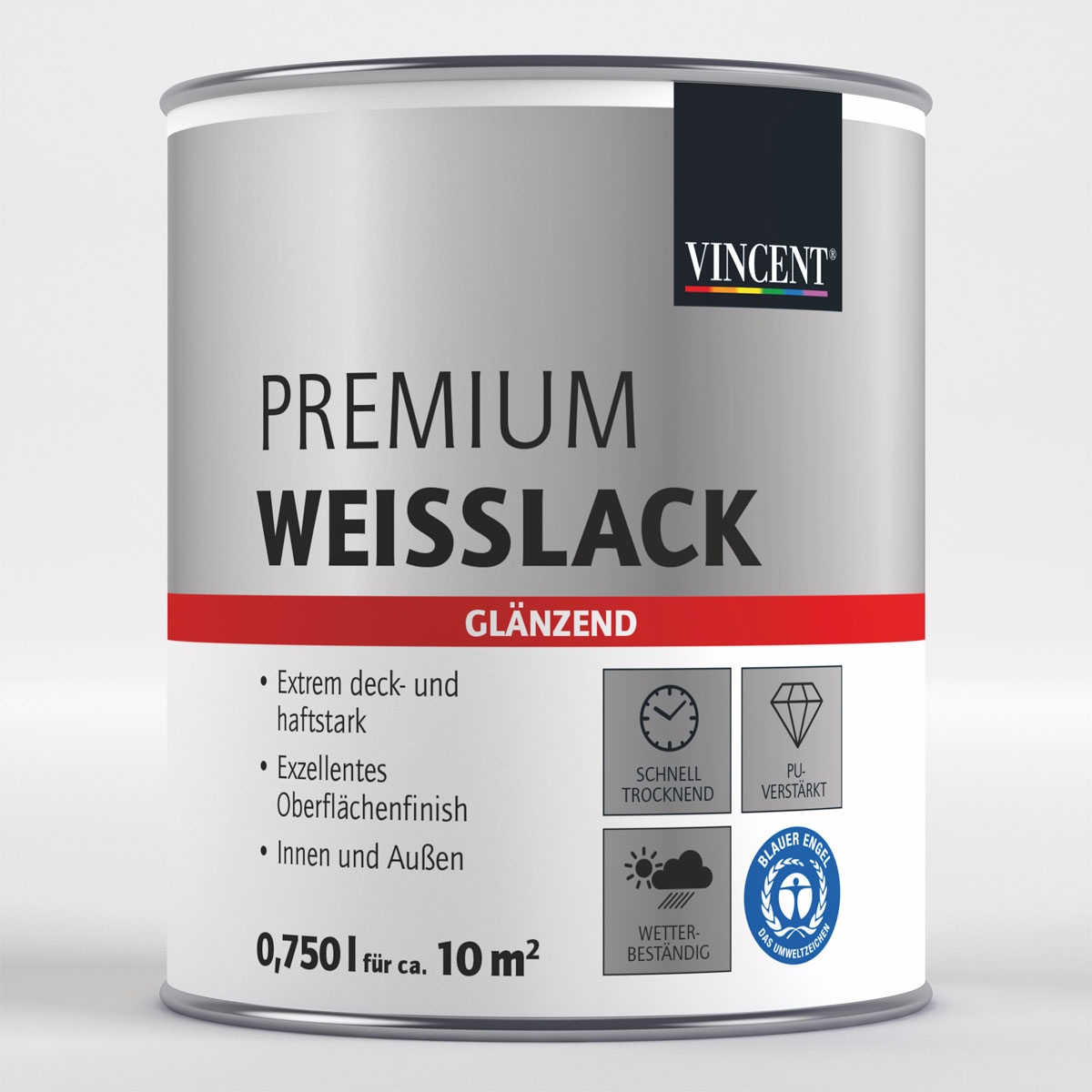 Vincent Premium Weißlack RAL 9001 Cremeweiß glänzend 750 ml