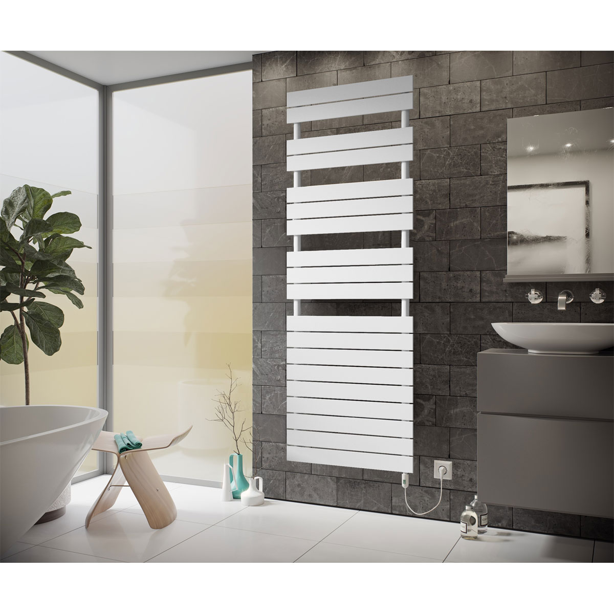 Ximax  Elektrischer Handtuchwärmer P2 970 x 500 mm 600 Watt Typ 2 Weiß