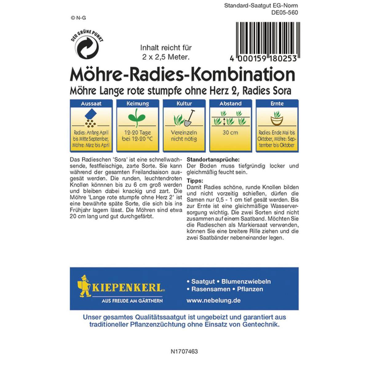 Kiepenkerl Saatband/Kombination Radieschen Möhren o Herz 2 Bild 2