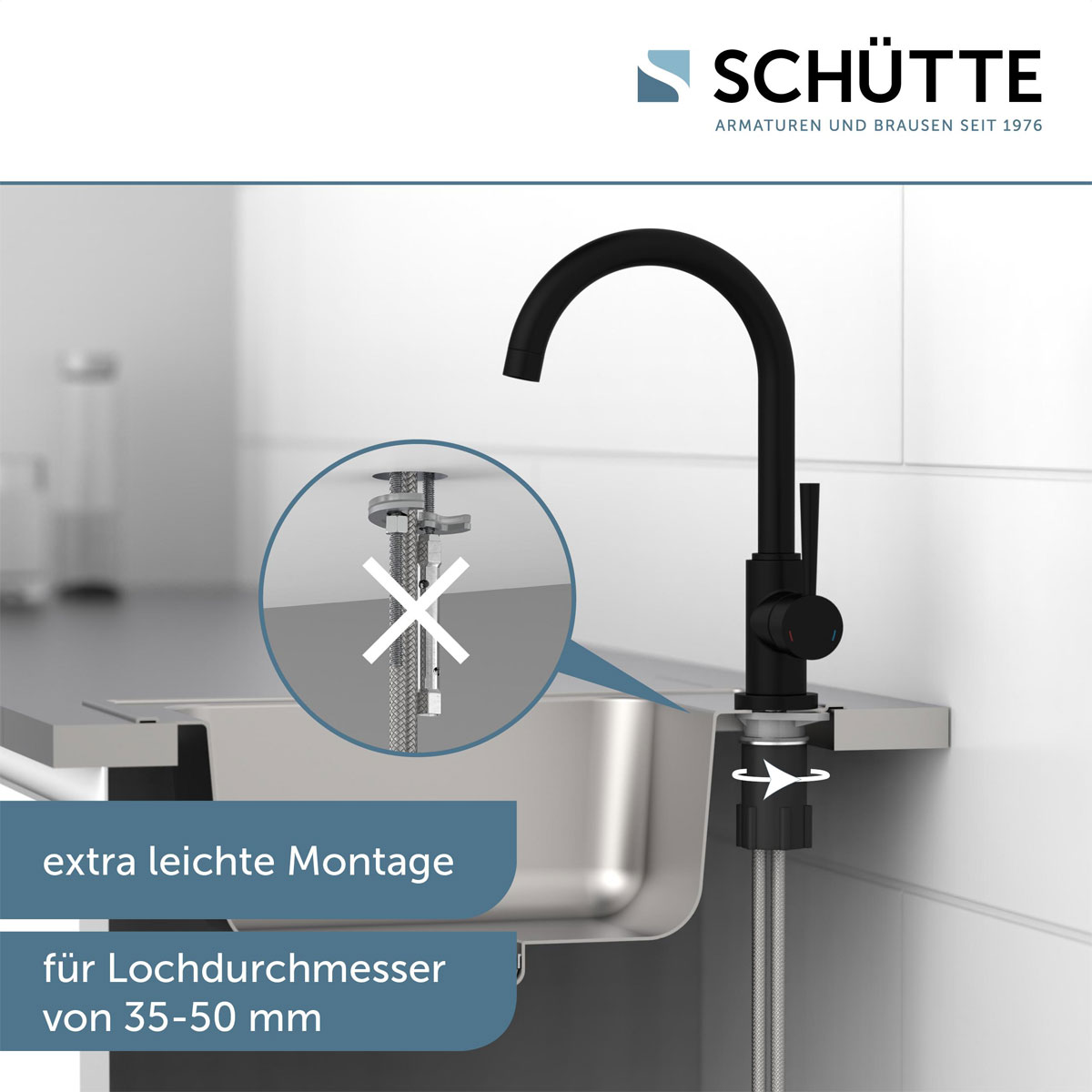 Schütte Spültischarmatur Cornwall Schwarz matt Bild 8