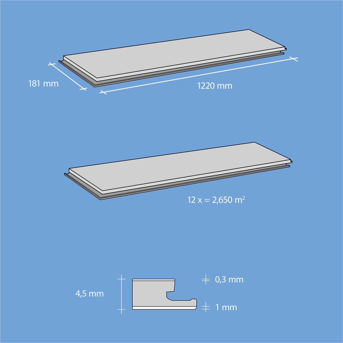 Vinyl SPC Eiche Grauwald 1220 x 181 x 4,5mm Bild 5