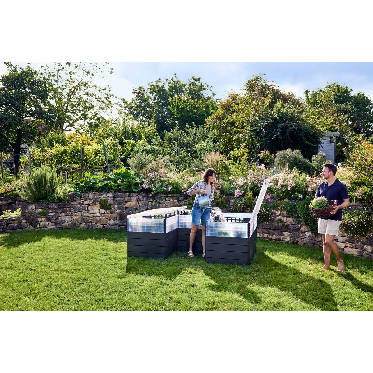 Garantia  Hochbeet Ergo Quadro TurboPlus U L 80t Stone, inkl. FLORA Wassersparsystem Bild 5