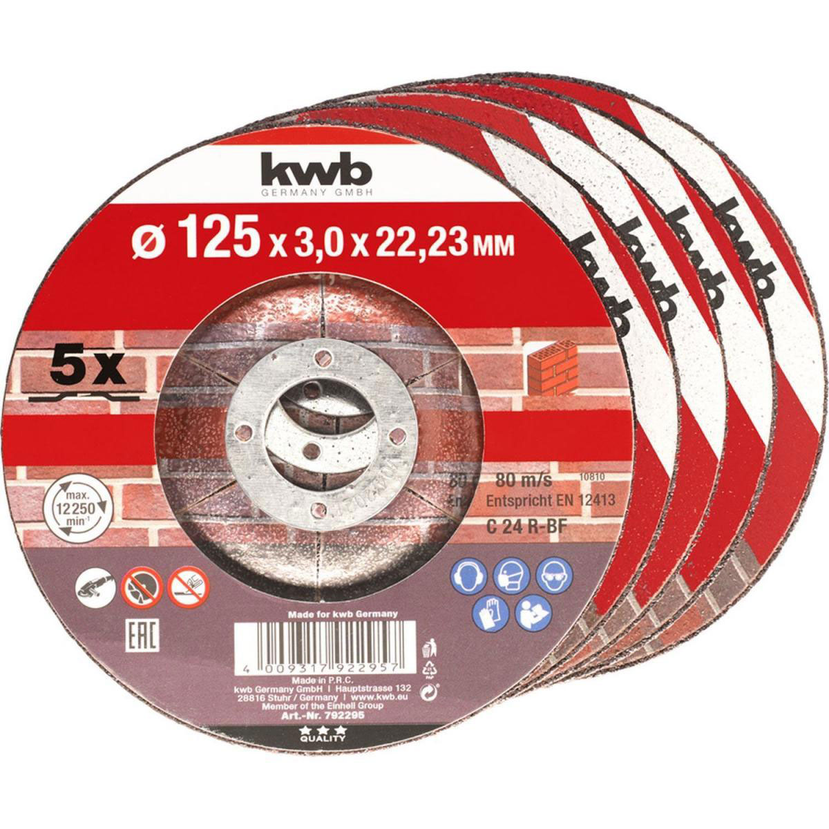 kwb  Trennscheiben Steinbearbeitung Durchmesser 125 mm 5 Stück Bild 1