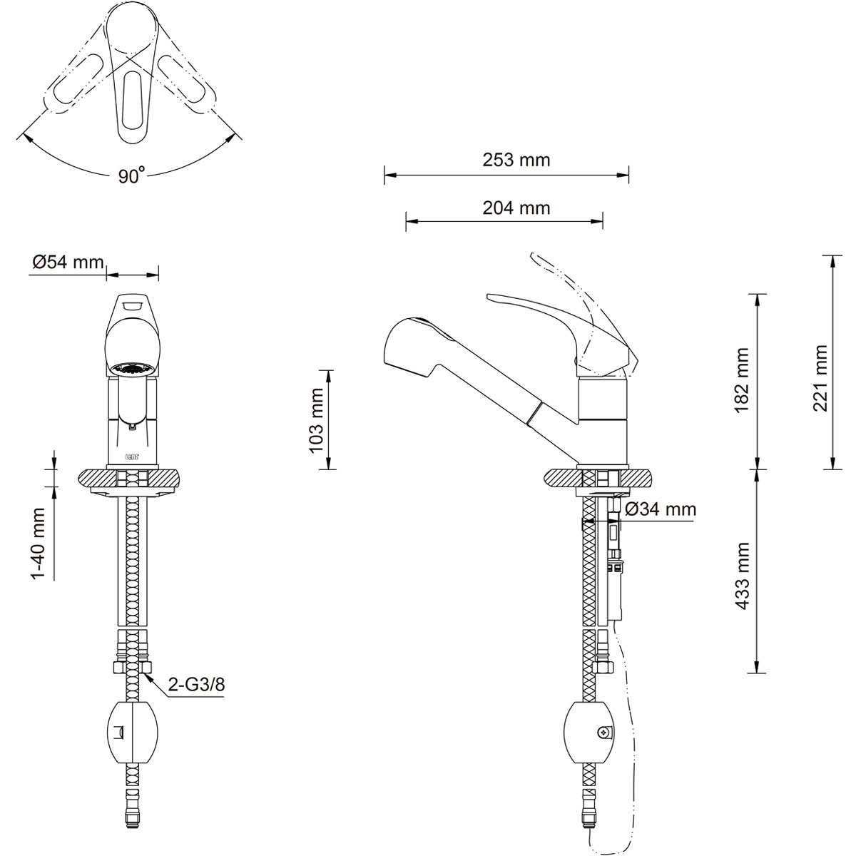Lenz  Küchenarmatur KELA mit Handbrause chrom Bild 2