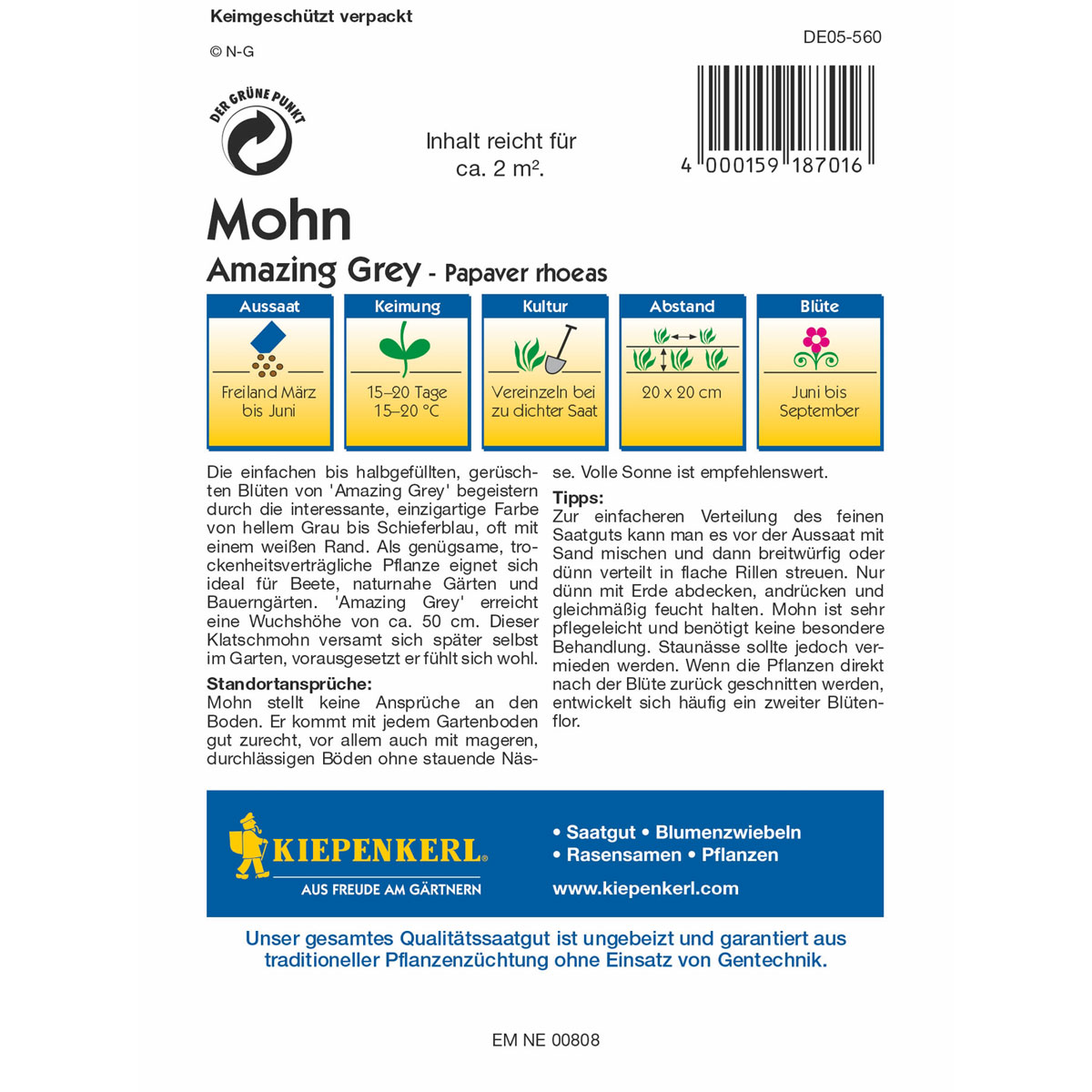 Kiepenkerl Mohn Amazing Grey Bild 2
